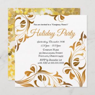 Elegante Gold Holiday Party Company Einladung