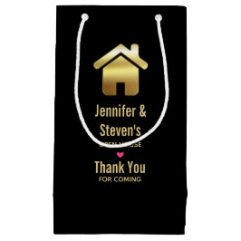 Elegante Gold House Symbol Housewarming Vielen Dan Kleine Geschenktüte