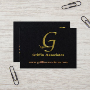 Elegante Gold Initial Letter G Logo Business Card Visitenkarte