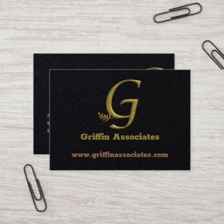 Elegante Gold Initial Letter G Logo Business Card Visitenkarte