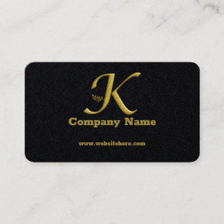 Elegante Gold Initial Letter K Logo Business Card Visitenkarte