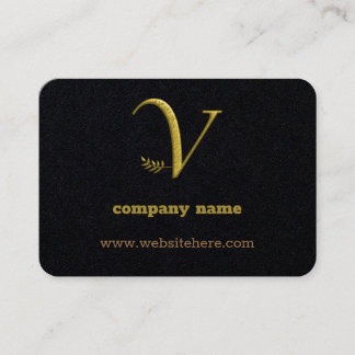 Elegante Gold Initial Letter V Logo-Visitenkarte Visitenkarte
