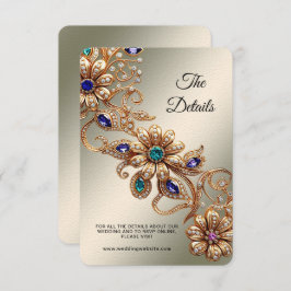 Elegante Gold Jewel Blume - Detailkarte Begleitkarte