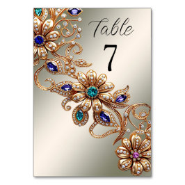 Elegante Gold Jewel Blume Tischnummer