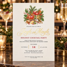 Elegante Gold Jingle und Mingle Weihnachtsfeier