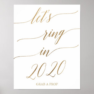 Elegante Gold-Kalligraphie: 2020 losgehen Poster
