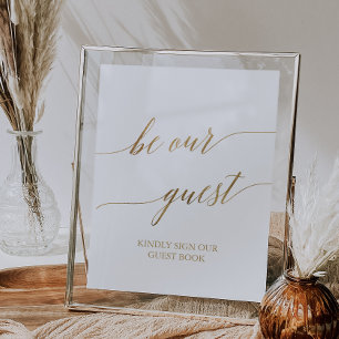 Elegante Gold-Kalligraphie ist unser Gästebuchzeic Poster