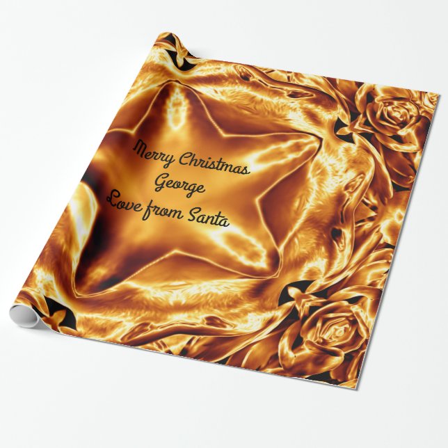 Elegante Gold Kupfer Weihnachtsstar Chic Shiny Geschenkpapier (Ungerollt)