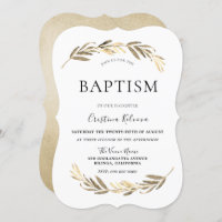 Elegante Gold Leaf Boy oder Girl Baptisse Christen