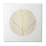 Elegante Gold Leaf Tree Circle Keramik Tile Fliese<br><div class="desc">Ein in einer kreisförmigen Form enthaltenes Goldblattmotiv aus Imitaten verleiht dieser naturlich inspiriert Keramik ein Intrige. Kunst und Design © 1201AM Design Studio | www.1201am.com</div>