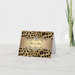 Elegante Gold-Leopard-Dankeskarten Dankeskarte