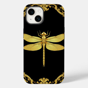 Elegante Gold-Libellen-Illustration Case-Mate iPhone 14 Hülle