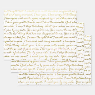 Elegante Gold Liebe Moderne Schrift-Typografie Hoc Geschenkpapier Set