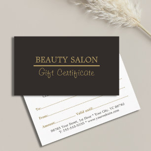 Elegante Gold Line Grey Beauty Geschenkgutschein Rabattkarte