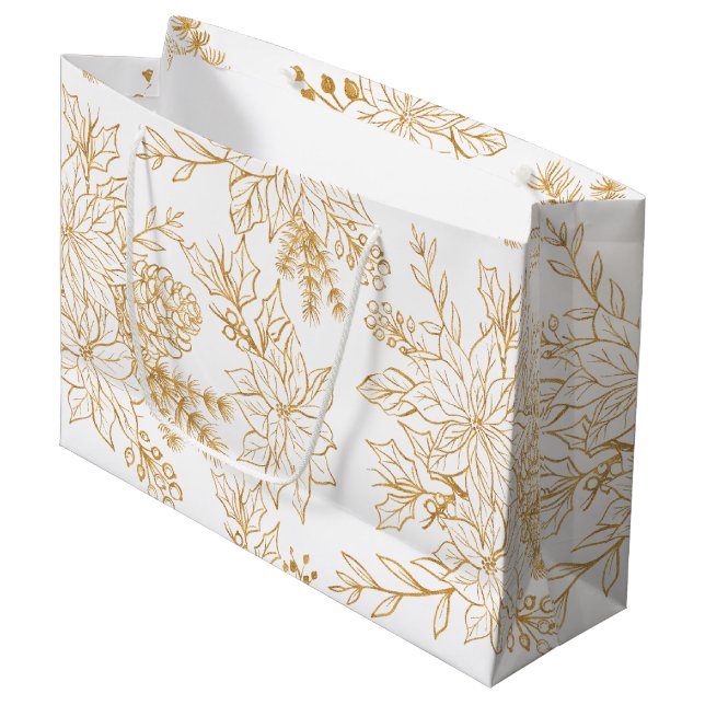Elegante Gold Line Große Geschenktüte (Vorderseite Schrägansicht)