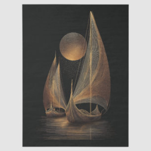 Elegante Gold Line Kunst, Dichtung und Musik Seidenpapier