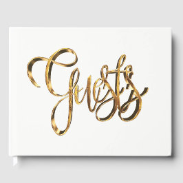 Elegante Gold Look Handwriting Typografy Gäste Gästebuch