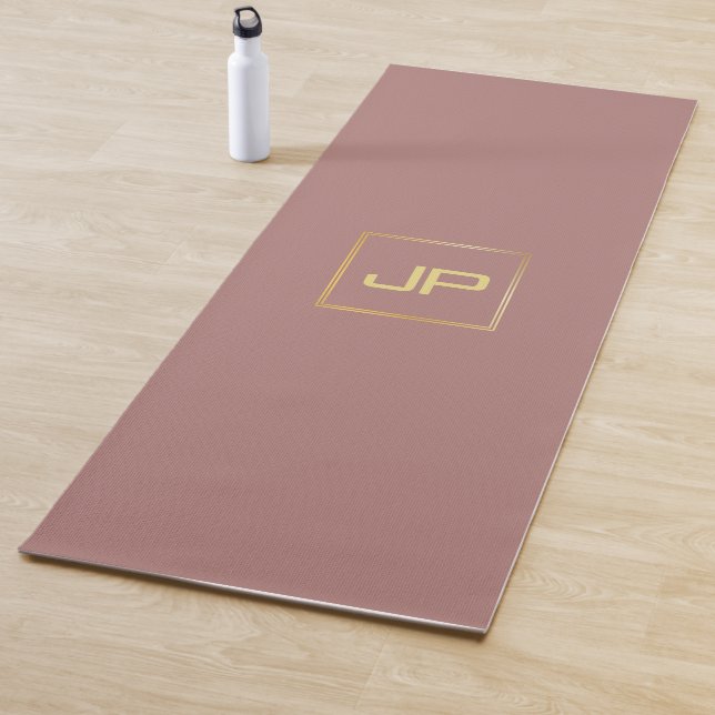 Elegante Gold Look Monogram Template Sport Fitness Yogamatte (Beispiel)
