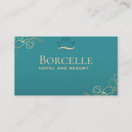 Elegante Gold-Lotos-Teal-Hotel-Resort-Visitenkarte Visitenkarte