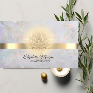 Elegante Gold Lotus Opal  Yogalehrerin Visitenkarte