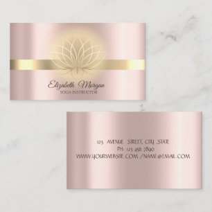 Elegante Gold-Lotus-Roségold-Yoga-Lehrerin Visitenkarte