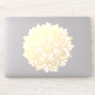 Elegante Gold Mandala Blume Aufkleber