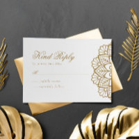 Elegante Gold Mandala Wedding Response RSVP Card