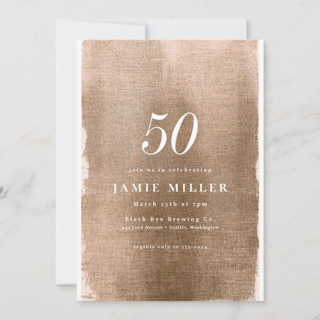 Elegante Gold Metallic Erwachsene Einladung zum Ge (Vorderseite)