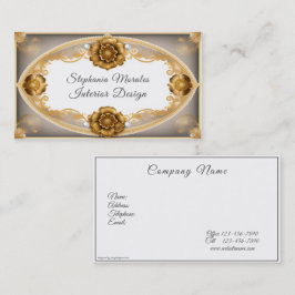 Elegante Gold Metallische Rose und Perlen Visitenkarte