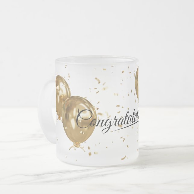 Elegante Gold Minimal Abschluss Graduate School Mattglastasse (Vorderseite Links)