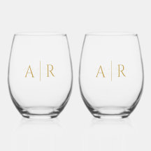 Elegante Gold Minimal Couple Initials Gastgeschenk