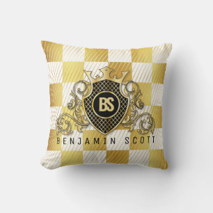 Elegante Gold Monogram Design Thow Kissen