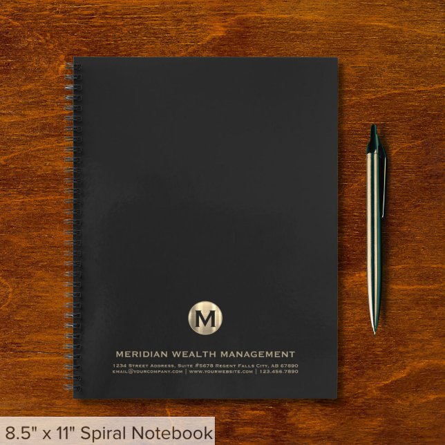 Elegante Gold Monogram Financial Planner Notebook Notizbuch (Von Creator hochgeladen)