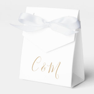 Elegante Gold Monogram Gastgeschenk Hochzeit Box Geschenkschachtel
