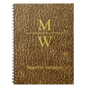 Elegante Gold Monogram Luxe Texture Gold Letters Notizblock