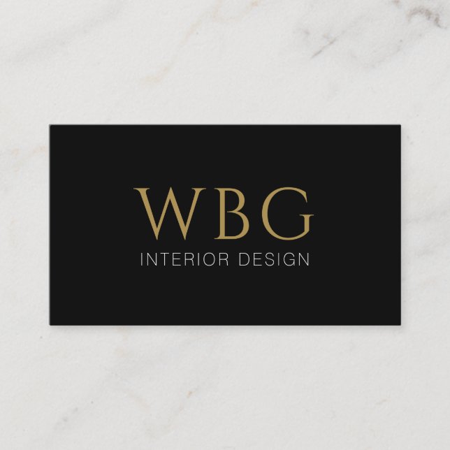 Elegante Gold Monogram Minimalistisch Beruflich Visitenkarte (Vorderseite)