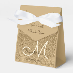 Elegante Gold Monogram Moderne Hochzeit Geschenkschachtel