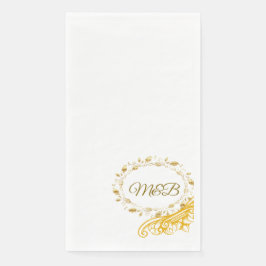 Elegante Gold Monogram Wedding Napkin - M&B Design Serviette