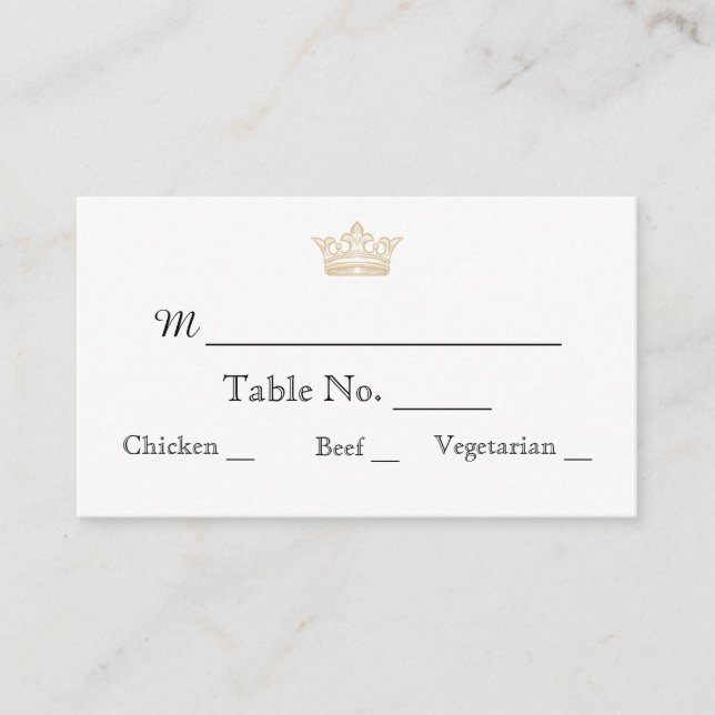 Elegante Gold Monogram Wedding Platzkarten (Vorderseite)