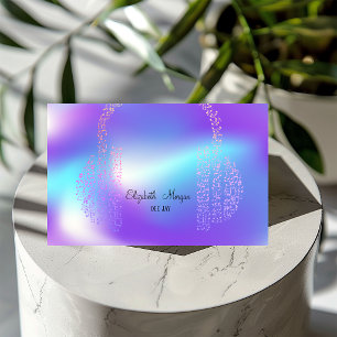 Elegante Gold Musiknoten Headphone DJ Holographic Visitenkarte