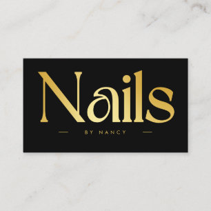 elegante Gold-Nageltechnikerin Visitenkarte