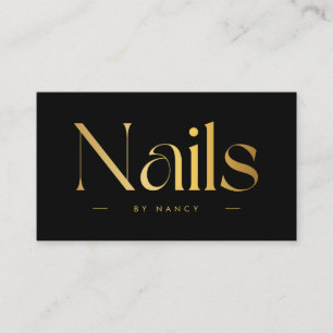 elegante Gold-Nageltechnikerin Visitenkarte