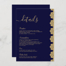 Elegante Gold Navy Blue Ornamental Islamic Details