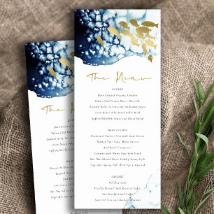 Elegante Gold Navy Unterwasser Fish Menu Card Einladung