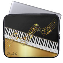 Elegante Gold Notes,Piano Keys -Personalisiert