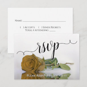 Elegante Gold- oder Gelb-reflektierende Rosenhochz RSVP Karte