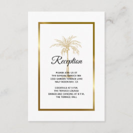 Elegante Gold Palm Tree Hochzeit Empfang Begleitkarte