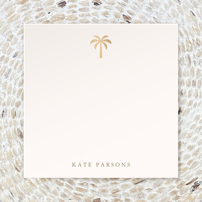 Elegante Gold Palm Tree Note Card Mitteilungskarte (Von Creator hochgeladen)