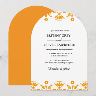 Elegante Gold Papel Picado Jäten Einladung