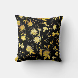 Elegante Gold Passion Blume auf Black Kissen